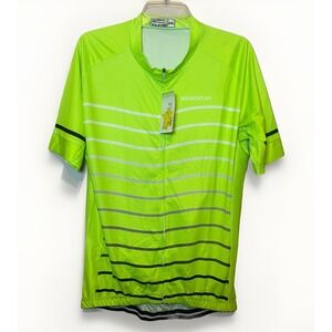 NWT Weimostar Men's Green Short Sleeve Zip Up Cycling Jersey Shirt sz XXL